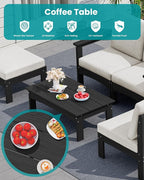 SERWALL HDPE Outdoor Coffee Table, All-Weather Patio Side Table, Durable Patio - Image 5