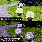Solar Garden Lights, 2 Pack 80 LED Multicolor Cracked Glass Solar Outdoor - Image 4