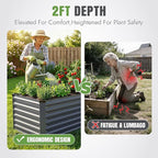 INNO STAGE 8x3x2ft Galvanized Raised Garden Bed, Raised Garden Bed Kit-Metal - Image 2