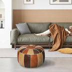 Thgonwid Unstuffed Moroccan Storage Pouf Foot Stool Ottoman Seat Handmade Faux - Image 2