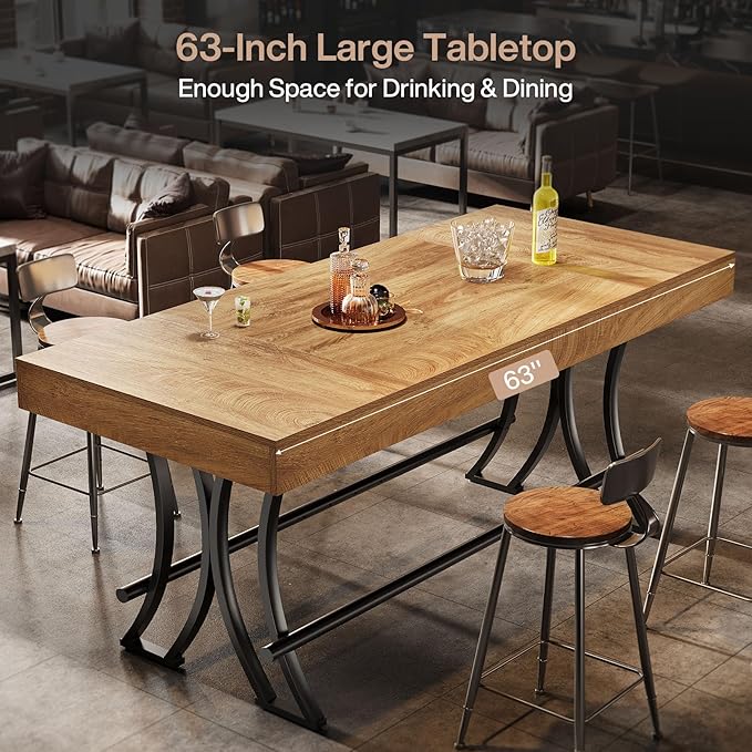 Tribesigns 63" Counter Height Bar Table - Image 4