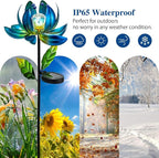 Solar Garden Lights Metal Flower Decor, Colorful Spinning Windmill Lotus - Image 6