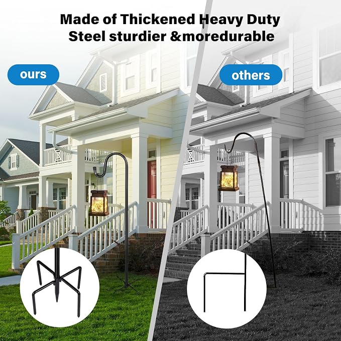 Shepherd Hooks for Outdoor, 1 Pack 46 Inch Bird Feeder Pole - Image 3
