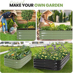 2Pcs 3-in-1 Adjustable Raised Garden Bed Kit | Galvanized Planter Boxes - Image 9