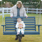 KINGYES Outdoor Hanging Porch Swing, 2 Seat Patio Swing Chair - Image 6