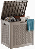 31 Gallon Outdoor Deck Box, Lockable Waterproof Outdoor Storage Boxes by MAIUSCOLI