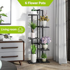 BMOSU Bamboo Plant Stand for Indoor Outdoor Plants Corner Tall Plant Shelf 6 - Image 3