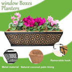 4 Pack 30" Railing Planter Window Box Deck Balcony Rail Planter Black Metal - Image 5