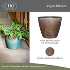 Classic Home and Garden Vogue Planter Pots w/Pottery Quality Finish - Image 2