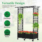 Planter Box with Trellis Outdoor, 53.1in Plastic Raised Garden Bed with Trellis - Image 5