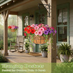 4 Pack 12 Inch Hanging Baskets for Plants Outdoor Metal Hanging Planter Hanging - Image 6