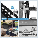 GYMAX Lounge Chairs for Outside, Extra High Folding Beach Tanning Lounger - Image 7