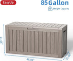 EasyUp 85 Gallon Outdoor Storage Box, Resin Waterproof UV-Resistant Deck Box - Image 2