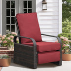 Outdoor Recliner, Outdoor Resin Wicker Patio Recliner Chair - Image 6