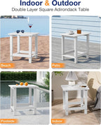 YEFU Outdoor Side Table for Patio: 16" HIPS Weather - Image 7