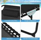 GYMAX Lounge Chairs for Outside, Extra High Folding Beach Tanning Lounger - Image 8