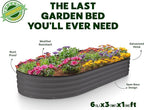 Plant & Plot Galvanized Raised Garden Beds Outdoor // 6×3×1 ft Planter Raised - Image 5