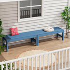 SERWALL 47 Inches Outdoor Bench Set of 2, All Weather HDPE Backless Bench - Image 9