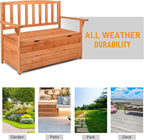 Outvita Outdoor Wood Storage Bench, Wooden Large Deck Box - Image 7