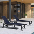 PURPLE LEAF Patio Chaise Lounge Set 2 Pieces Textilene Pool Lounge Chairs - Image 3