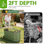 Galvanized Raised Garden Bed Outdoor 24'' Deep | Oval Metal Garden Beds - Image 2