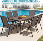 Outdoor Stackable Chairs Set of 6, Stacking Patio Chairs - Image 7