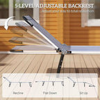 Outsunny Folding Chaise Lounge Pool Chairs, Outdoor Sun Tanning Chairs - Image 4