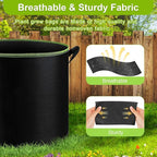 6-Pack 10 Gallon Grow Bags - 300G Heavy Duty Aeration Fabric Pots - Image 5