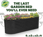 Plant & Plot Galvanized Raised Garden Beds Outdoor // 6×2×2 ft Planter Raised - Image 5