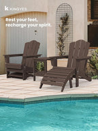 KINGYES Folding Adirondack Ottomans Set of 2 - Image 4