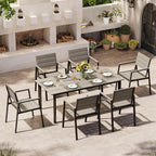 67"*32.3"*29.5" Patio Dining Table, Seamless Rectangle Aluminum + HDPS Outdoor - Image 6