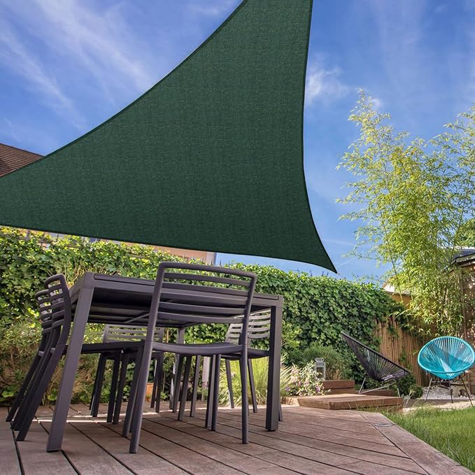 E&K Sunrise 10' x 10' x 10' Sun Shade Sail Triangle Canopy Shade Cover UV Block - Image 7