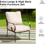 MFSTUDIO 7 Seats Metal Patio Furniture Sets, 6 Pieces Outdoor Sectional Sofa - Image 9