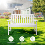 Backyard Expressions Poly Patio Bench – Weatherproof Outdoor Bench, Low - Image 3
