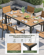 Outdoor Dining Chairs Set of 2, HDPS + Aluminum Patio Dining Chairs - Image 2