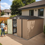 Greesum 8x10FT Outdoor Storage Shed, Metal Storaged Sheds - Image 4