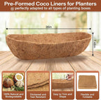 Legigo 4PCS 36 Inch Natural Trough Coco Coir Liners Planters Replacement - Image 2