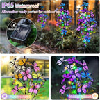 Solar Garden Lights Outdoor, Waterproof 4 Pack Solar Butterfly Lights - Image 4