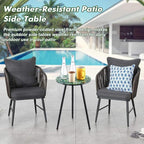 Metal Outdoor Side Tables Set of Two Small Outside Round End Table - Image 5