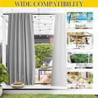 NICETOWN 2 Panels Outdoor Curtains Waterproof Pocket & Back Tab on Top & Bottom - Image 8