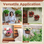 Layhit 6 Pcs Wall Hanging Planters Outdoor Pot Planter Wine Barrel Planter - Image 4