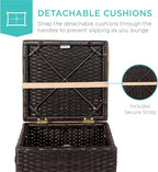 Best Choice Products Set of 2 Wicker Ottomans, Additional Seating, Side Table - Image 6