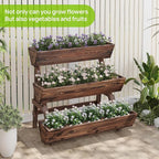 3-Tiers Wooden Raised Garden BedPlanter Box Gardening Outdoor Planter Box Patio - Image 7