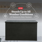 Keter Java XXL 230 Gallon Resin Rattan Look Large Outdoor Storage Deck Box - Image 7
