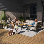 Aoxun Aluminum Outdoor Patio Furniture Set, 7 Seats Outdoor Sectional - Image 2
