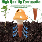 4PCS Terracotta Self Watering Spikes, Mushroom Shaped Self Watering Globes - Image 3