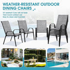 Outdoor Stackable Chairs Set of 8, Stacking Patio Chairs - Image 6