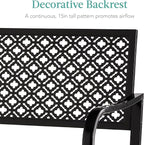 Best Choice Products Outdoor Bench 2-Person Metal Steel Benches Furniture - Image 5
