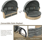 Merax All-Weather Outdoor Round Patio Daybed Conversation Sofa Set Wicker - Image 5