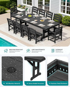 SERWALL 11 Piece Outdoor Dining Set - Image 4